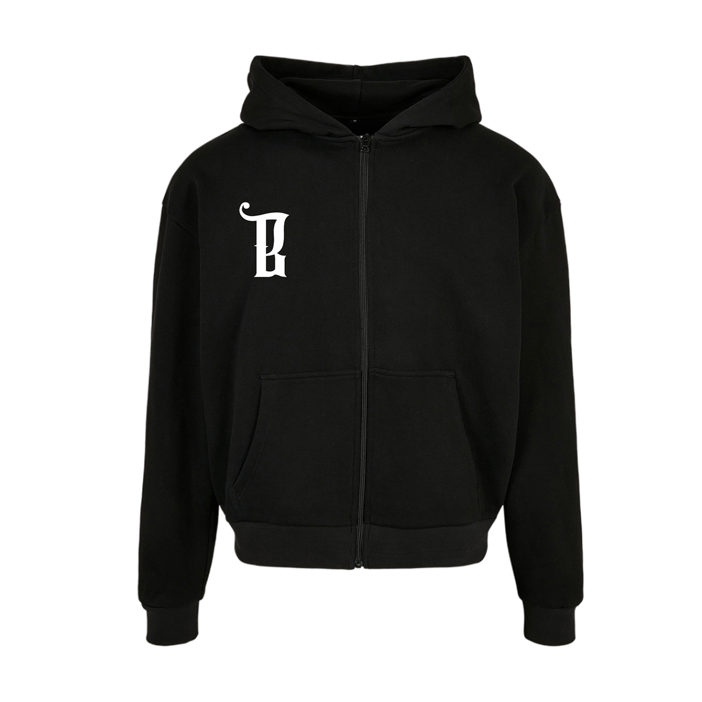 ZIP HOODIE "B" BLACK
