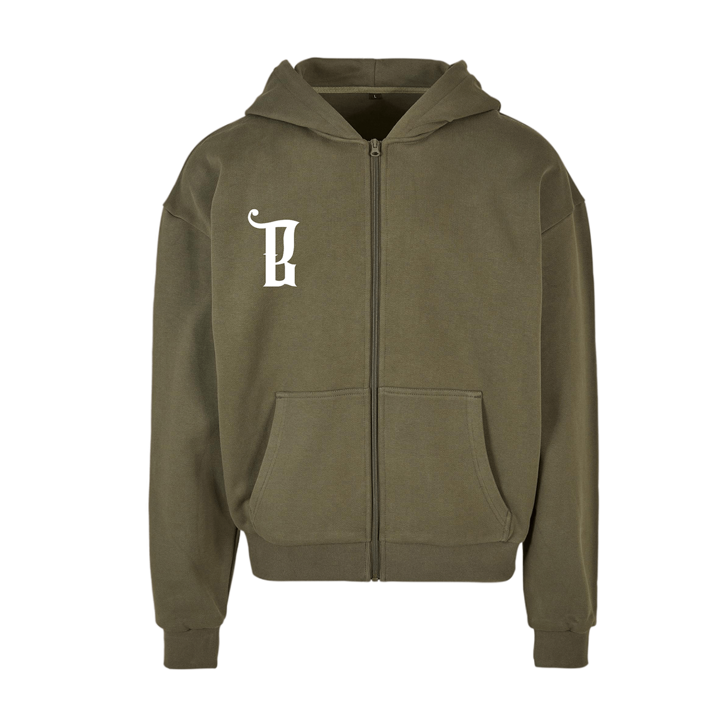 ZIP HOODIE "B" OLIVE GREEN