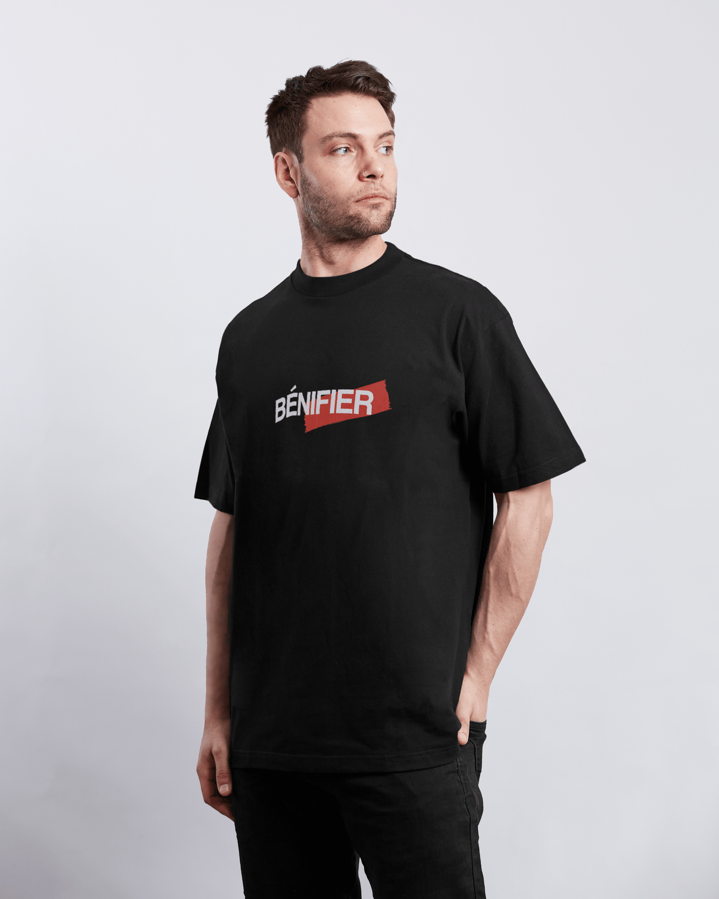 T-SHIRT "NO RICH PARENTS" BLACK